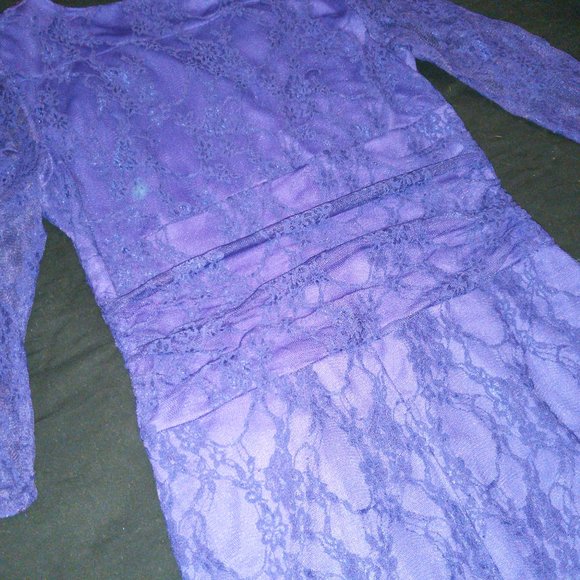 4/$20 | Ricki's Lace Purple Dress with Empire Waist - Picture 8 of 8